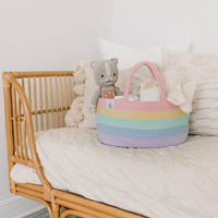 1 x RAW Customer Returns OrganiHaus Diaper Basket Changing Table for Newborn Products Birth Basket Object Holder Organizer - Rainbow - RRP €26.41