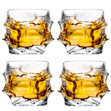 1 x RAW Customer Returns GLASKEY Unique Bar Whiskey Glasses Set of 4, 350ml Lead-Free Crystal Whiskey Glass, Rum Glasses for Cocktail Rum Vodka Scotch Gin Cognac Water Dishwasher Safe - RRP €29.98