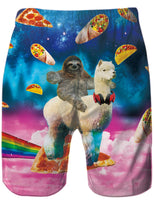 1 x RAW Customer Returns Loveternal Sloth Swim Trunks Funny 3D Duck Swim Trunks for Men Short Galaxy Quick-drying Galaxies Hawaii Swim Trunks 3XL - RRP €22.99