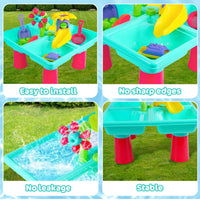 1 x RAW Customer Returns VATOS Sand Water Play Table for Toddlers 3-5, 4 IN 1 Water Table Beach Table for Kids, 25pcs Outdoor Activities Sensory Play Table for Toddlers Summer Beach Garden Backyard Pond Shower - RRP €39.34