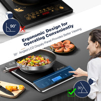 1 x RAW Customer Returns Aobosi induction hob 1 plate, induction hob, portable single induction hob with 10 power levels 10 temperature settings, 10-hour timer, made of glass ceramic - RRP €60.49