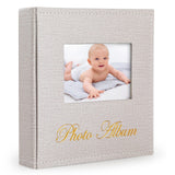 1 x RAW Customer Returns Photo album 10x15 cm, Anhow PU leather 200 photos photo album to insert for baby, wedding - beige white - RRP €15.85