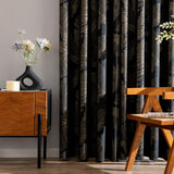 1 x RAW Customer Returns MIULEE Velvet Curtains with Gold Foil Leaves Pattern, 2 Pieces Black Velvet Curtains with Eyelets, Each 175 cm High, Super Soft Velvet Curtain Opaque for Decoration Living Room Bedroom, Beautiful Velvet Curtain - RRP €34.58