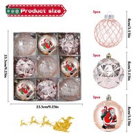 1 x Brand New PCS Rose Gold Christmas Baubles Set 3 Styles Christmas Decoration Reusable Christmas Baubles Indoor Christmas Supplies Creative Christmas Tree Ornaments for Party - RRP €22.8