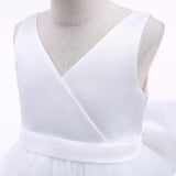 1 x RAW Customer Returns NNJXD Flower Girl Wedding Pageant Dress Backless Formal Long Dress 784 White Size 140 8-9 Years - RRP €39.98