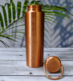 1 x RAW Customer Returns Copper Bottle 7 Chakra 100 Pure Copper and Carrying Bag Water Bottle 1000 ml Meditation Gym Yoga from India Matt Finishing  - RRP €42.99