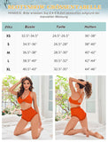 1 x RAW Customer Returns Bikini Women Tummy Control,Women Bikini Set V Neck Wide Straps High Waist Tie Knot Front Swimwear Two Piece Swimsuit Swimsuit Orange,L - RRP €20.16