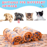 1 x RAW Customer Returns 4 Pet Blankets Puppy Paw Print Fleece Blankets for Small Medium Large Cats Warm Soft Sleeping Bed Mats for Pets Dog White, Coffee, Pink, Purple, M  - RRP €21.38