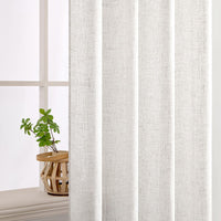 1 x RAW Customer Returns MIULEE curtains with eyelets voile curtain modern linen look semi-transparent for living room bedroom children s room loop curtain set of 2 kitchen curtains linen white 245x140 cm - RRP €42.14