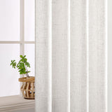 1 x RAW Customer Returns MIULEE curtains with eyelets voile curtain modern linen look semi-transparent for living room bedroom children s room loop curtain set of 2 kitchen curtains linen white 225 x 140 cm - RRP €34.99