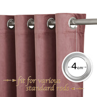 1 x RAW Customer Returns PONY DANCE velvet curtain with eyelets set of 2 velvet curtains old pink opaque curtains living room modern velvet curtains living room thermal curtain heat protection, H 260 x W 132 cm weight 300g m  - RRP €50.95