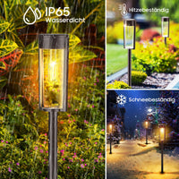 1 x RAW Customer Returns RECHOO Solar Lights for Outdoor Garden, 4 Pack Super Bright Solar Lights Garden with Warm White Tungsten Light, IP65 Waterproof Solar Garden Lights for Garden Decoration Patio Path Balcony - RRP €30.05