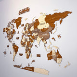 1 x RAW Customer Returns Colorfull Worlds NEW 3D Wooden World Map, Multilayer Travel Map with Capital Cities, Wall Decor for New Home, Gift for Traveler, Office Decoration M, Sirius  - RRP €87.44