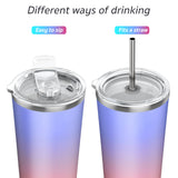 1 x RAW Customer Returns THILY Vacuum Insulated Stainless Steel Travel Mug, 26oz Coffee Cup with 2 Lids and Straws, Splash Proof, Keeps Iced Drinks Cold, Lavender Dream - RRP €22.99