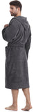 1 x RAW Customer Returns Ladeheid men s terry cloth bathrobe made of 100 cotton LA40-101 graphite D07 , XXL  - RRP €41.99