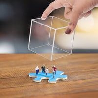 1 x RAW Customer Returns Belle Vous Transparent Methacrylate Boxes Pack of 3 Cubes 3 Different Sizes - Display Case for Collections - Organize Protect from Dust - Action Figures, Miniatures, Toys - RRP €26.26