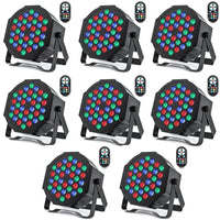 1 x RAW Customer Returns HOLDLAMP 8 pieces 36 LED par spotlight stage light, RGB LED par spotlight party lights with remote control DMX512 disco light for bar DJ show disco birthday Halloween Christmas - RRP €196.99