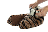 1 x Brand New APREGGIO Winter Slippers Unisex - Warm Wool Slippers with Non-Slip Leather Sole - Style for Men and Women - Warm Slippers - Tiger Size 42 - RRP €32.92