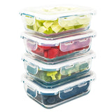 1 x RAW Customer Returns LG Luxury Grace Pack 4 Glass Lunch Box 600 ml. Airtight Food Containers. Container Packaging. Container Suitable for Microwave, Oven, Dishwasher and Freezer. BPA free. - RRP €32.0