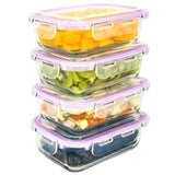 1 x RAW Customer Returns LG Luxury Grace Pack 4 Glass Lunch Box 600 ml. Airtight Food Containers. Container Packaging. Container Suitable for Microwave, Oven, Dishwasher and Freezer. BPA free. - RRP €32.45