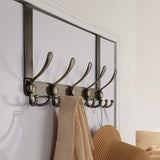 1 x RAW Customer Returns Dseap door coat rack for hanging, stainless steel door hook inside, door hook rail, coat hook door, door hanger, for clothes hat towel coat, with 5 triple hooks, bronze - RRP €20.16