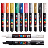 1 x RAW Customer Returns Uni Posca PC-1M Professional Marker Pens Set of 12, Includes Extra Black and White Markers - RRP €31.92