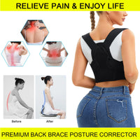 1 x RAW Customer Returns Junlan Back Straightener Posture Corrector Back Women and Men Shoulder Strap Posture Trainer Posture Corrector Adjustable Back Support for Neck, Shoulder and Back Black, XL-2XL  - RRP €27.22