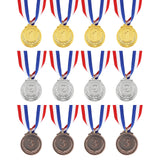 2 x Brand New DIVINA VITAE Winner Medals Gold Silver Bronze Medals Children s Birthday 12 Pieces Medals Ribbon Metal Award Medals Children s Medal Football Sport Party Competition Medal - RRP €62.4