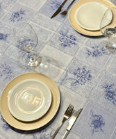 1 x RAW Customer Returns NATUARTE, Stain-Resistant Tablecloth, Waterproof Tablecloth, Printed, Oilcloth Tablecloth, Tablecloth for Indoor and Outdoor Use, Pleasant Touch, Blue Print, 140x240 cm - RRP €15.85