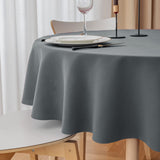 7 x Brand New Yeahshion Stain-resistant Round Tablecloth Dark Grey 150cm, Waterproof Polyester Tablecloth with Wavy Edge for Table, Dining, Restaurant - RRP €131.81