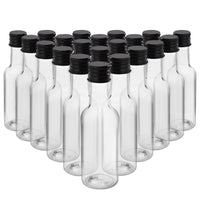 1 x RAW Customer Returns BELLE VOUS Liquor Bottles 24 Pack Mini Reusable Plastic Alcohol Bottles - 50ml Bottles with Black Screw Caps and Funnel - Mini Liquor Bottles for Weddings and Parties - RRP €16.99