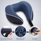 1 x RAW Customer Returns HOMIEE Neck Pillow Airplane Car Travel Pillow Neck Roll Memory Foam Travel Neck Pillow Travel Comfy Ergonomic Neck Support Pillow Orthopedic Pillow Head Pillow Adults New Blue  - RRP €22.21