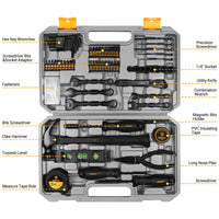 1 x RAW Customer Returns DEKO 148-piece tool set, household hand tool set, car repair tool set with pliers, screwdriver set, socket wrench set, suitable for car repair, home maintenance - RRP €59.99