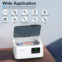 1 x RAW Customer Returns HOGANCE Ultrasonic Cleaner Ultrasonic Cleaner 48KHz, 600ml Digital Ultrasonic Device Household Cleaning Device for Jewelry Glasses Watches Toothbrush Makeup Brushes, Reusable Ultrasonic Cleaner - RRP €43.48