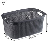 1 x RAW Customer Returns KADAX laundry basket, multifunctional basket, 27 L, plastic laundry chest, storage basket, laundry collector for bathroom, dirty clothes, accessories, toys, laundry box black-grey  - RRP €24.99