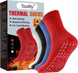 3 x Brand New Heated socks, self-heating socks, foot warmer, heated socks, magnetic socks, 2 tourmaline magnetic socks, foot heating, tourmaline magnetic socks, winter heated socks for women and men, red, white  - RRP €19.23