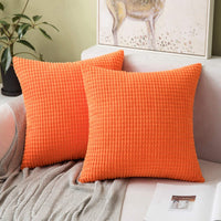 4 x RAW Customer Returns MIULEE Set of 2 Cushion Covers Corduroy Decorative Pillow Case Sofa Cushion Decorative Couch Cushion Pillow Cover Soft for Living Room Bedroom 50 x 50 cm, 20 x 20 Inch Light Orange - RRP €79.96