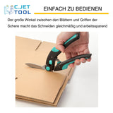 1 x RAW Customer Returns C.JET TOOL Carpet Scissors, Heavy Duty Scissors, Length 25 cm Industrial Scissors, Multipurpose Scissors for Carpet, Cardboard, Leather, Pruning, Gardening, Professional Soft Handle Made of Stainless Steel Turquoise  - RRP €26.74