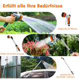 1 x RAW Customer Returns RESTMO garden watering can metal, 48cm long garden shower with handle, 180 swivel head shower with flow control, 7 spray patterns watering wand for hanging baskets and shrubs, orange - RRP €25.99