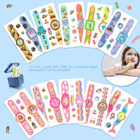 3 x Brand New Kimsky 102 Tattoo Kids Stickers, Skin-Friendly Temporary Cartoon Tattoos Set, 12 1 Wristwatch Stickers, Party Favors Sheets Colorful Dinosaur Stickers for Girls Boys Gift - RRP €54.0