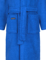 1 x RAW Customer Returns Morgenstern bathrobe children girls boys terry cotton hood medium blue 158-164 - RRP €30.2