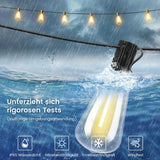 1 x RAW Customer Returns Torkase Solar Fairy Lights Outdoor, 35FT 10.6M ST38 Garden Fairy Lights with 15 2 LED Plastic Bulbs, Solar Charging, 4 Modes Waterproof for Garden Patio Wedding Party, 2200K Warm White - RRP €31.99