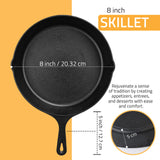 1 x RAW Customer Returns KICHLY Pre-Seasoned Cast Iron Pan - Cast Iron Frying Pan - 8 inch 20 cm Round Cast Iron Pan - Cast Iron Pan - Iron Pan for Stove and Grill - RRP €19.99