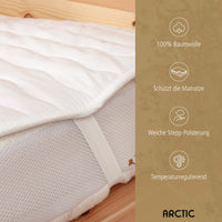 1 x RAW Customer Returns ARCTIC mattress protector 90x200, white I breathable mattress topper made of 100 Oekotex cotton I allergy-friendly bed protection, mite cover moisture protection I hygienically washable at 85  - RRP €36.95