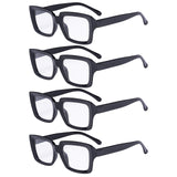 1 x RAW Customer Returns Eyekepper Pack of 4 Stylish Eyeglasses for Women - Black Oversized Square Glasses 0.50 - RRP €23.18