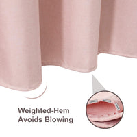 1 x RAW Customer Returns Linen shower curtain with metal shower curtain rings fabric textile bathtub curtain anti-mold bathroom curtain set waterproof bathtub curtain heavy shower curtain bathroom - 182 x 182cm pink  - RRP €28.34