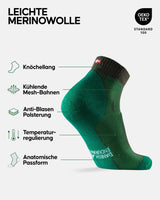 1 x RAW Customer Returns DANISH ENDURANCE Merino hiking socks low-cut, 3 pack multi-coloured 1x dark green, 1x grey, 1x black , 39-42  - RRP €24.95