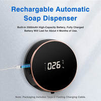 1 x RAW Customer Returns RBEDIOLT Automatic Soap Dispenser 3 Levels Adjustable Rechargeable Automatic Soap Dispenser 300ml Electric Soap Dispenser with Diffuser Function for Essential Oils Black  - RRP €29.22