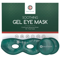 1 x RAW Customer Returns Medi Grade Cooling Mask Face - Gel Eye Mask Cooling Reusable with 2x Eye Cooling Pads, Storage Bag. Relaxation at home Reversible eye cooling mask with adjustable straps - RRP €12.99