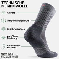 1 x RAW Customer Returns DANISH ENDURANCE Premium Merino Wool Hiking Socks for Men Women, 2 Pairs, Professional Trekking Socks, Breathable, Warm, Soft High Comfort - RRP €27.18